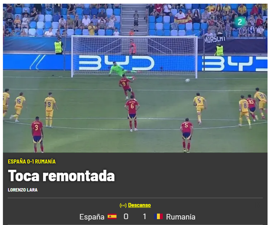 „Timpul pentru remontada”. Ce au scris marile ziare ale Spaniei la pauza meciului cu România