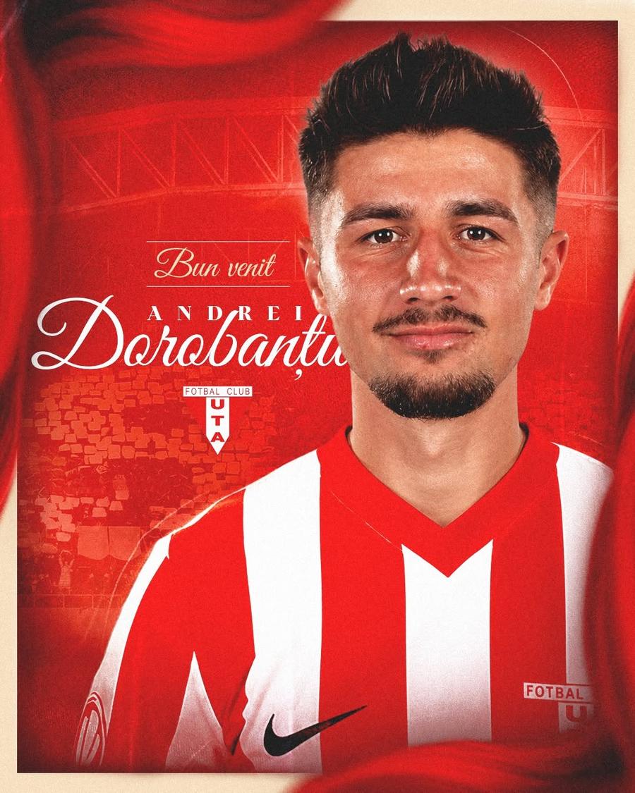 Andrei Dorobanțu, împrumutat de UTA Arad de la Unirea Slobozia Dorit de FCSB în iarnă, Andrei Dorobanțu a ales și a semnat în Superliga: „Bine ai venit!”
