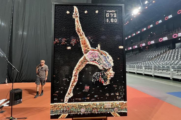 „Nadia”, tabloul realizat de Albert Oprea, participant la „Românii au Talent”/Foto: David Istrate (GSP.ro)
