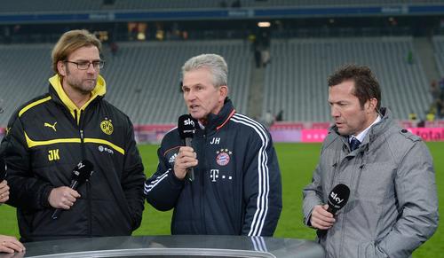 Jurgen Klopp (stânga) și Lothar Matthaus (dreapta) pe vremea când primul era la Dortmund și-l înfrunta în Bundesliga pe Jupp Heynckes / Foto: Imago