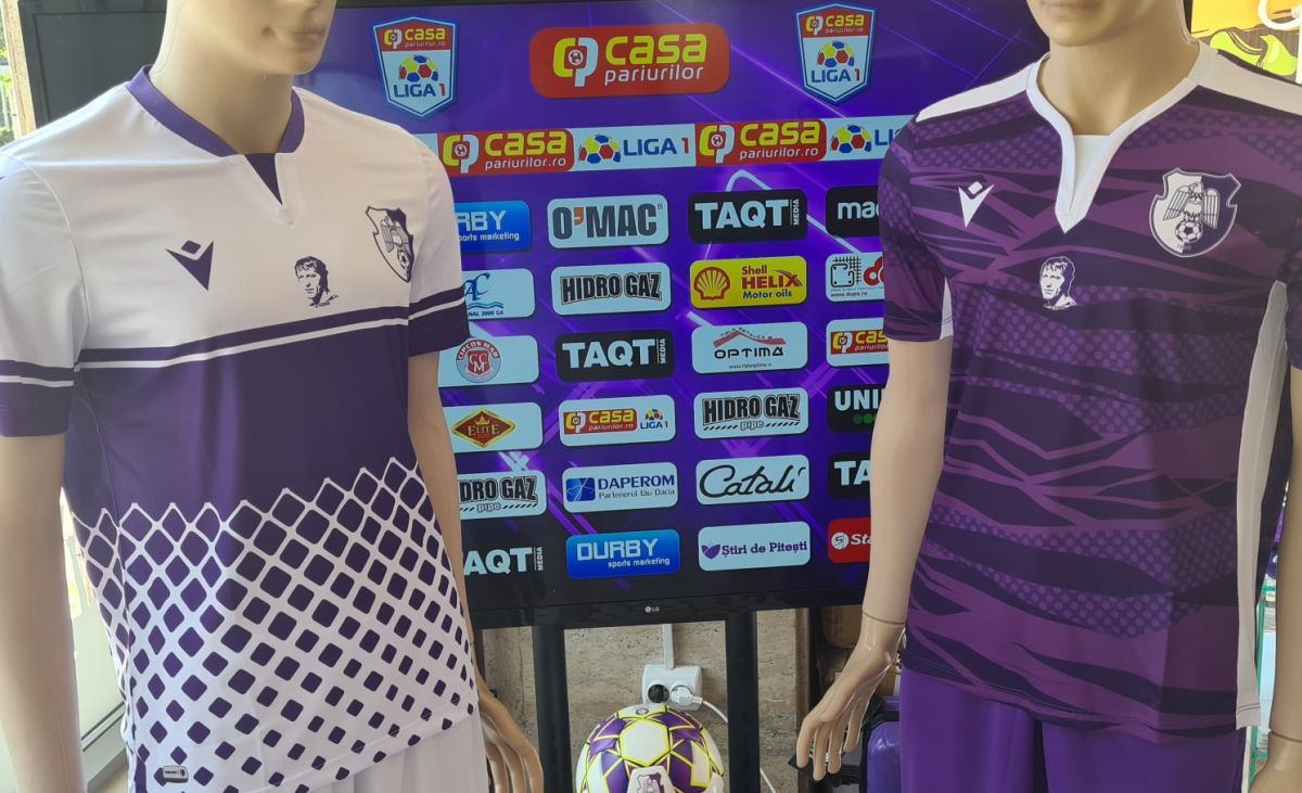 FC Argeș și-a prezentat noile echipamente » Cum arată noile tricouri ale „urmașilor din legenda lui Dobrin”