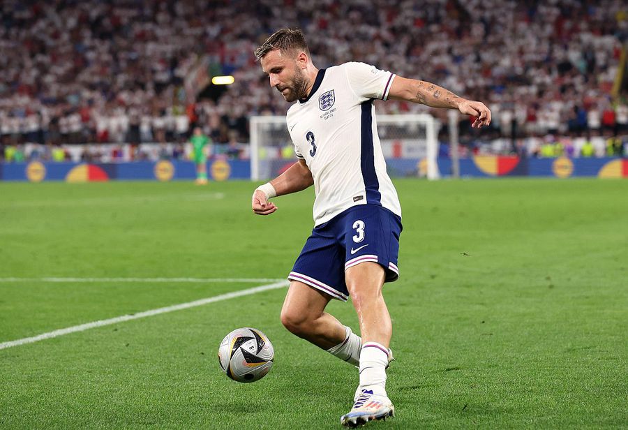 Luke Shaw, în acțiune pentru Anglia la Euro 2024 // foto: Guliver/gettyimages Surpriza pregătită de Gareth Southgate pentru finala Euro 2024: titular după 5 luni!