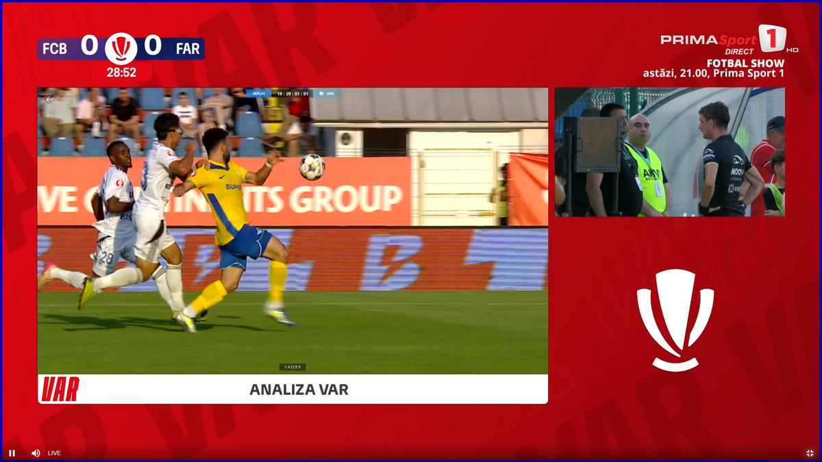 Gică Hagi a intrat în direct să acuze arbitrajul din Botoșani - Farul » Prezent în studio, Marius Avram a dat verdictul