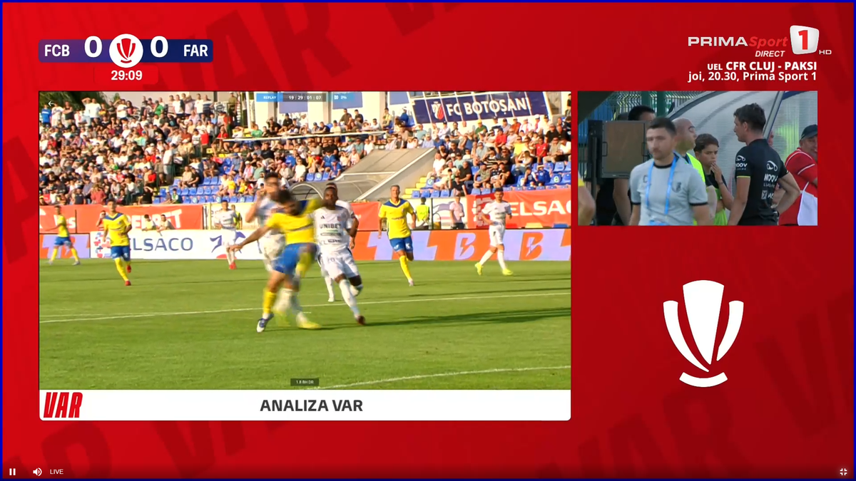 Gică Hagi a intrat în direct să acuze arbitrajul din Botoșani - Farul » Prezent în studio, Marius Avram a dat verdictul