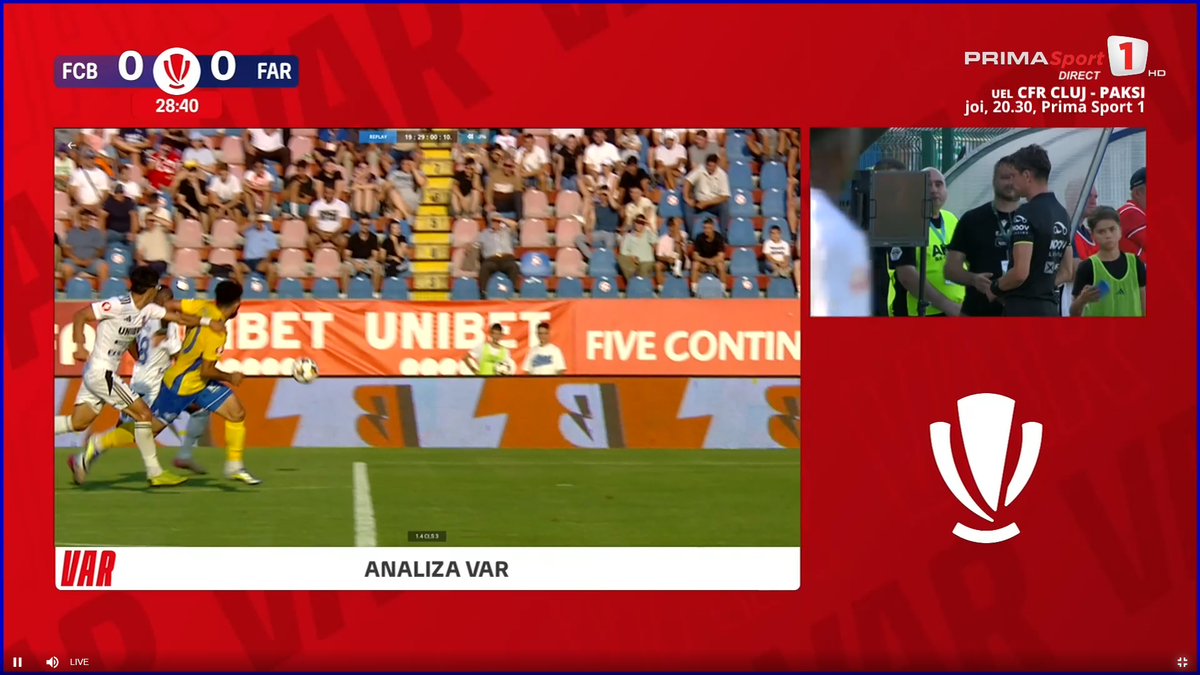 Gică Hagi a intrat în direct să acuze arbitrajul din Botoșani - Farul » Prezent în studio, Marius Avram a dat verdictul