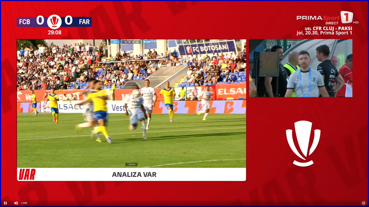 Gică Hagi a intrat în direct să acuze arbitrajul din Botoșani - Farul » Prezent în studio, Marius Avram a dat verdictul