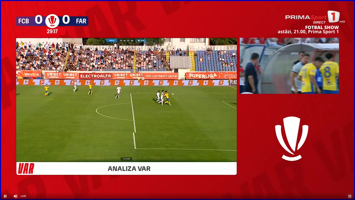 Gică Hagi a intrat în direct să acuze arbitrajul din Botoșani - Farul » Prezent în studio, Marius Avram a dat verdictul