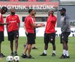 Mamoudou Karamoko, Hakim Abdallah, Maxime Sivis și Jordan Ikoko, înainte de Csikszereda - Dinamo / Foto: Ionuț Iordache GSP