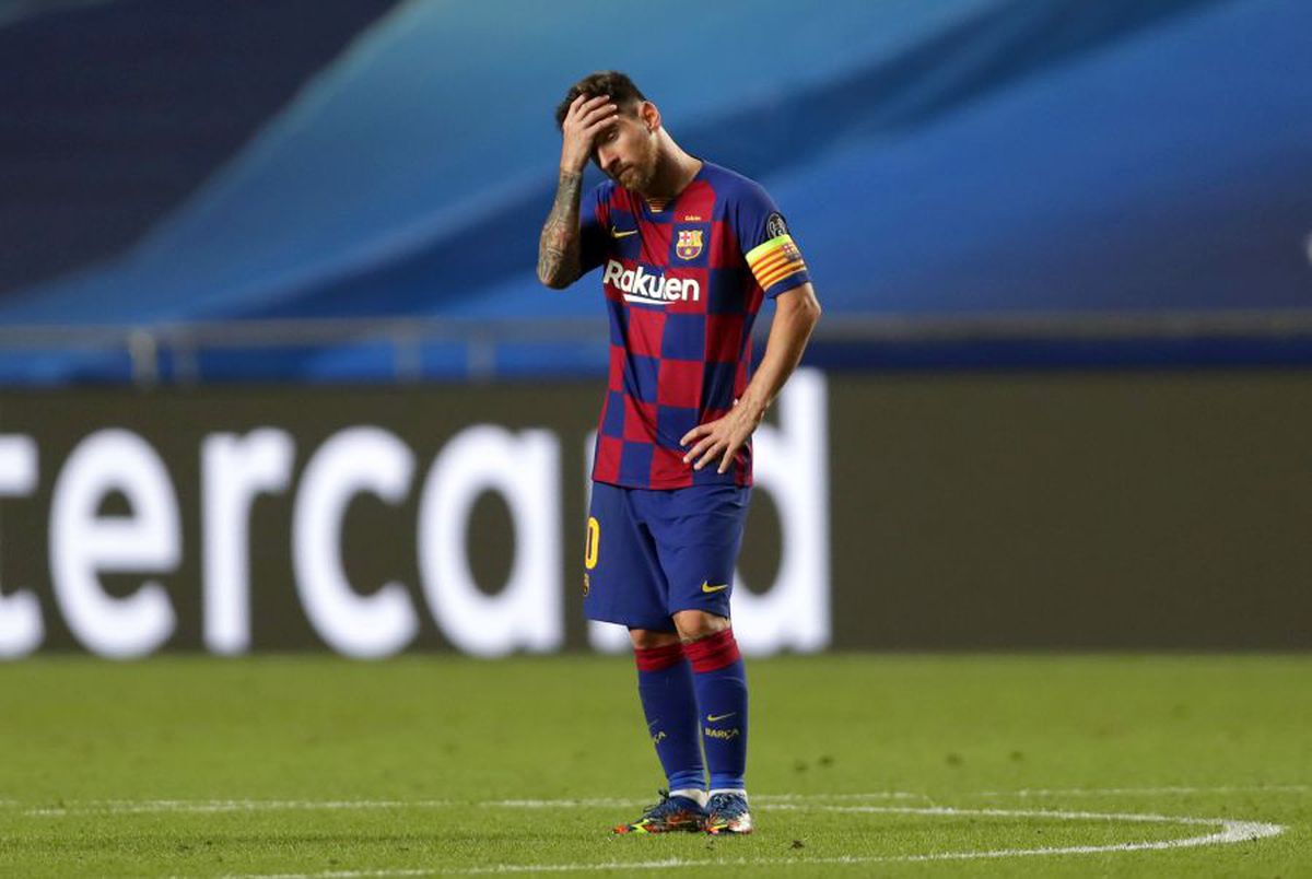 Imaginile neputinței! Leo Messi, DĂRÂMAT după umilința istorică din Champions League