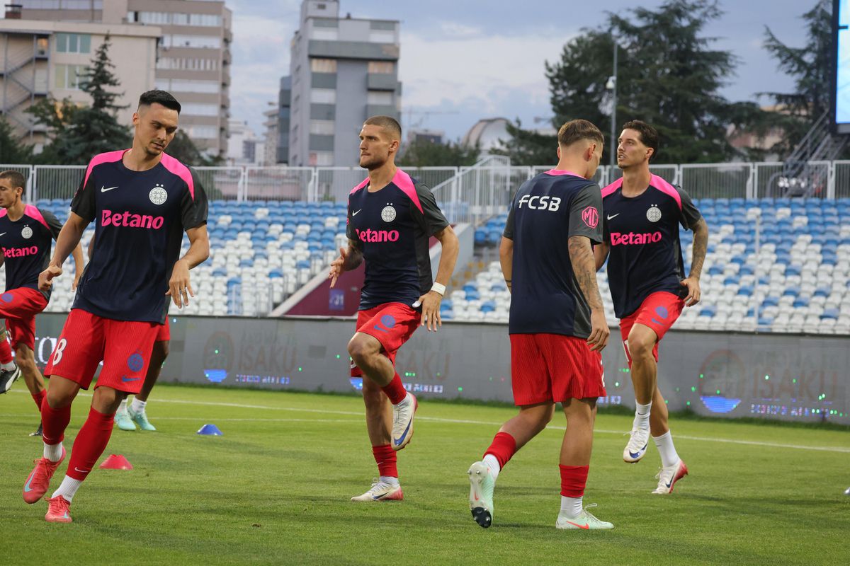 Drita - FCSB, imagini de pe gazon, înainte de meci