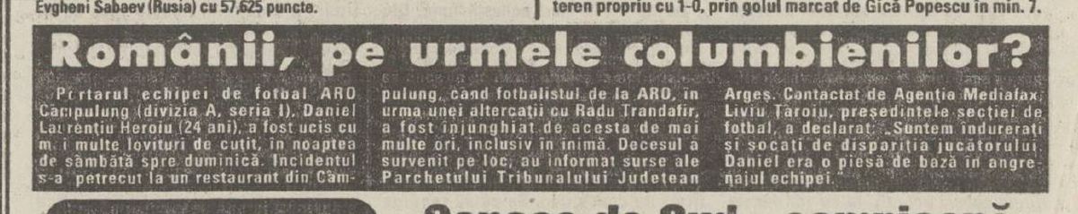 Daniel Laurențiu Heroiu - portarul de la ARO Câmpulung Muscel ucis într-un bar