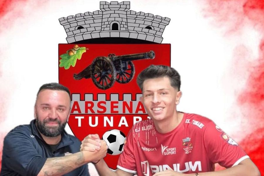 Marco Dică, prezentat la noua echipă / Sursă foto: Facebook@Clubul Sportiv A. Tunari „Du-te, Dică, vino, Dică!” » A plecat de lângă tatăl lui: fiul lui Nicolae Dică, prezentat la alt club din România