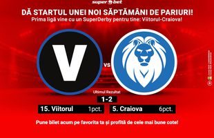 Dă startul unei noi săptămâni de pariuri! Prima ligă vine cu un SuperDerby pentru tine: Viitorul-U Craiova!