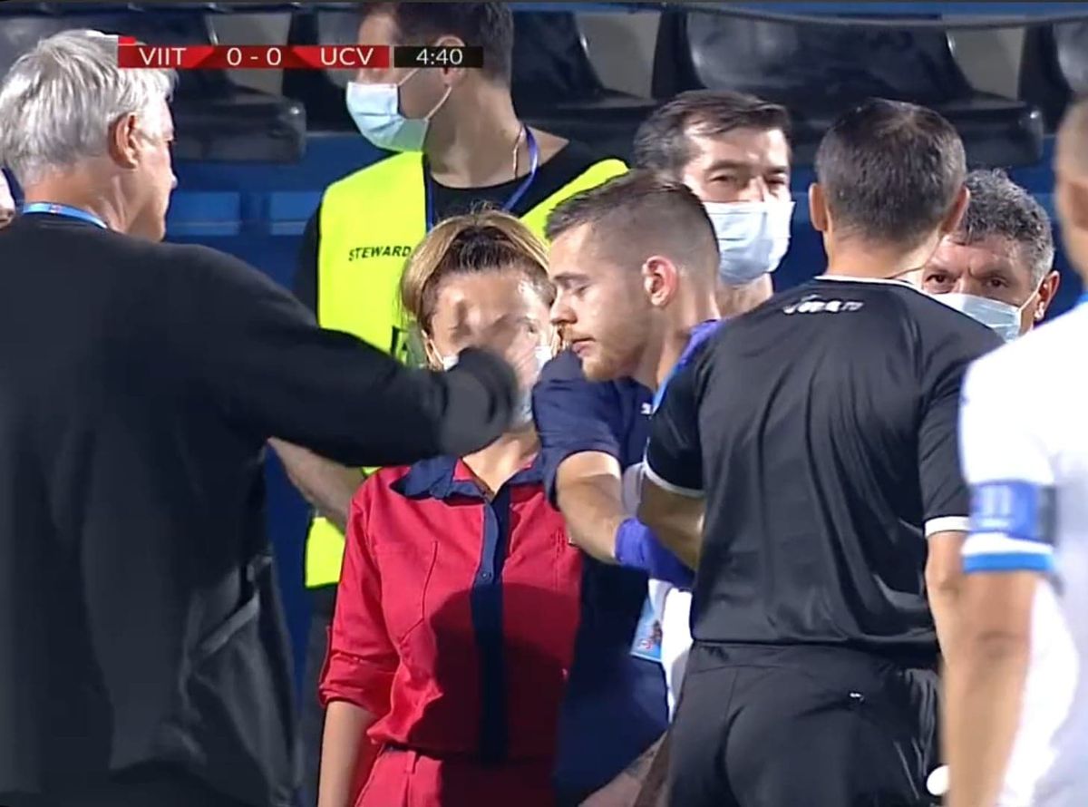 VIITORUL - CRAIOVA » FOTO // UPDATE Atac violent la Alex Cicâldău în startul meciului! Arbitrul a arătat „roșu” direct. Cum se simte mijlocașul