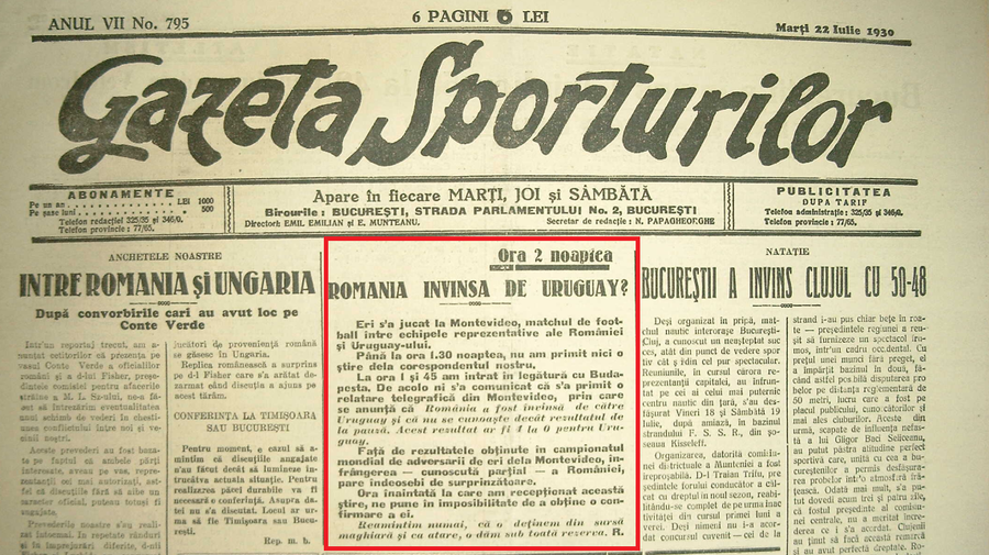 97 de ani de Gazeta Sporturilor » Cum arăta primul număr al ziarului