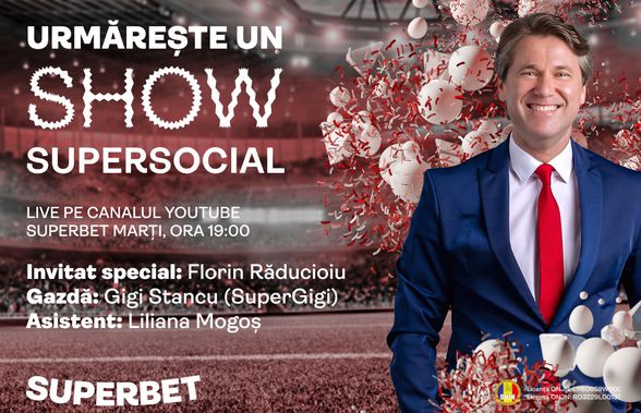 Un SHOW SUPERSOCIAL e LIVE pe canalul Youtube Superbet! Vezi cum gândesc pariurile cei mai tari jucători din SuperSocial!