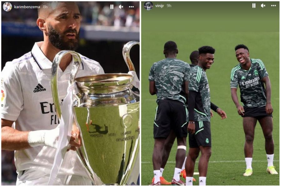 Ironii marca „blanco” » Pozele postate de Vinicius și Benzema, imediat după fluierul final din Bayern - Barcelona: „Noapte bună!”