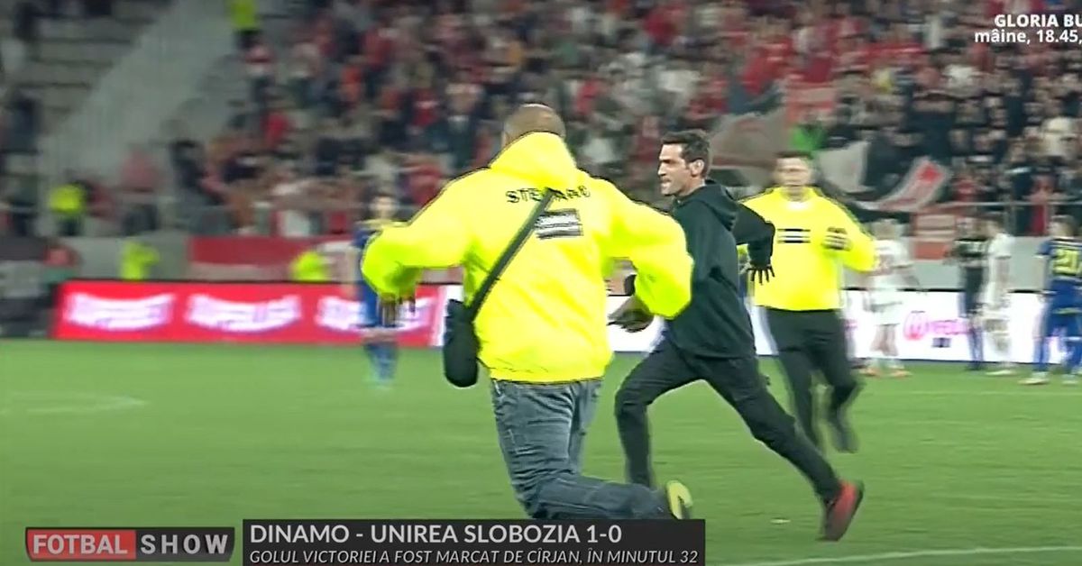 I-a „rupt frânele” » Bărbatul care a fentat un steward la Dinamo - Slobozia a explicat de ce a intrat pe teren: „Voiam să creez o diversiune”