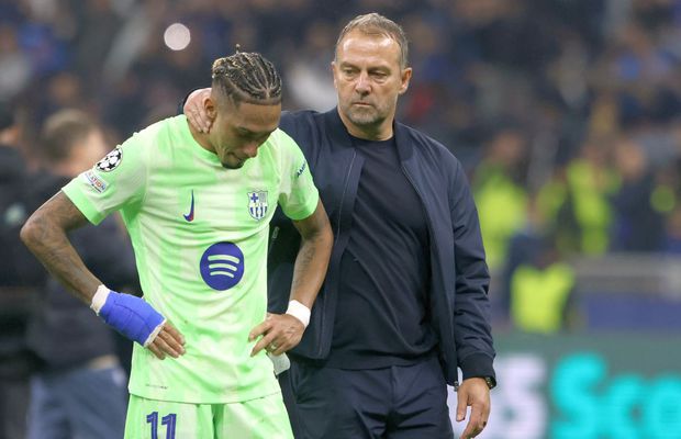 Conflict la Barcelona: Raphinha, scos din echipă, după ce l-a enervat pe Hansi Flick!