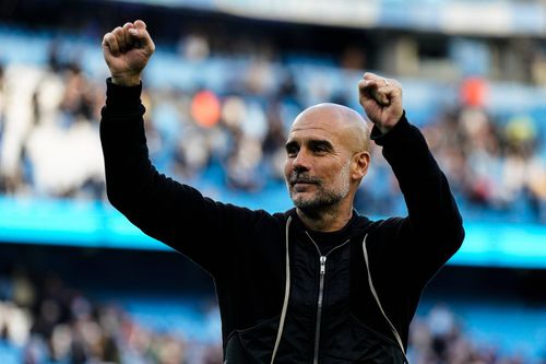 Pep Guardiola, la finalul partidei cu United. Foto: Imago Images