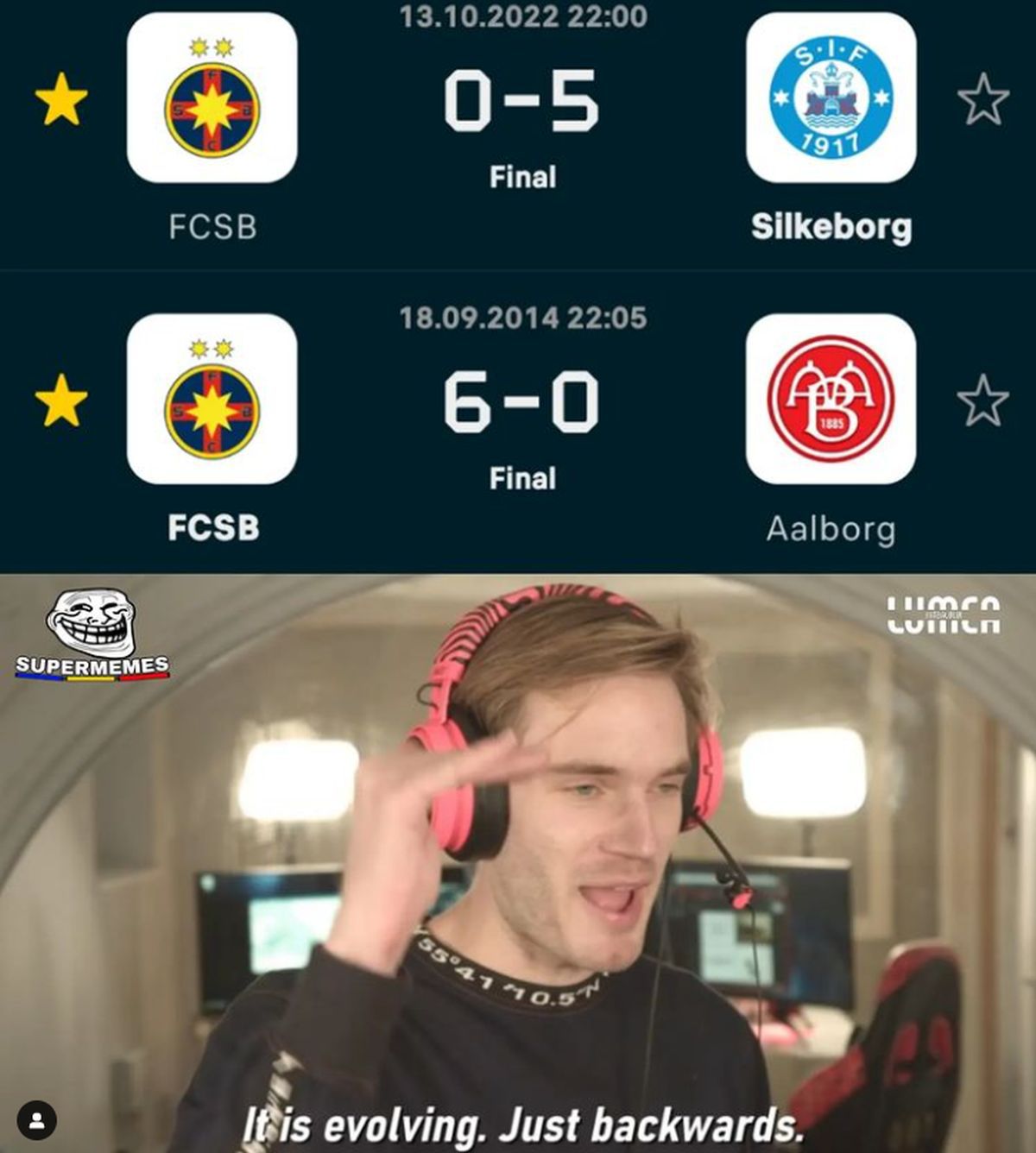 FCSB, ținta ironiilor în online după ce a fost zdrobită de Silkeborg