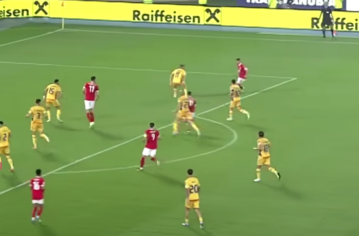 Sabitzer, gol în Austria - România 2-1, 07.06.2025 // foto: Antena 1