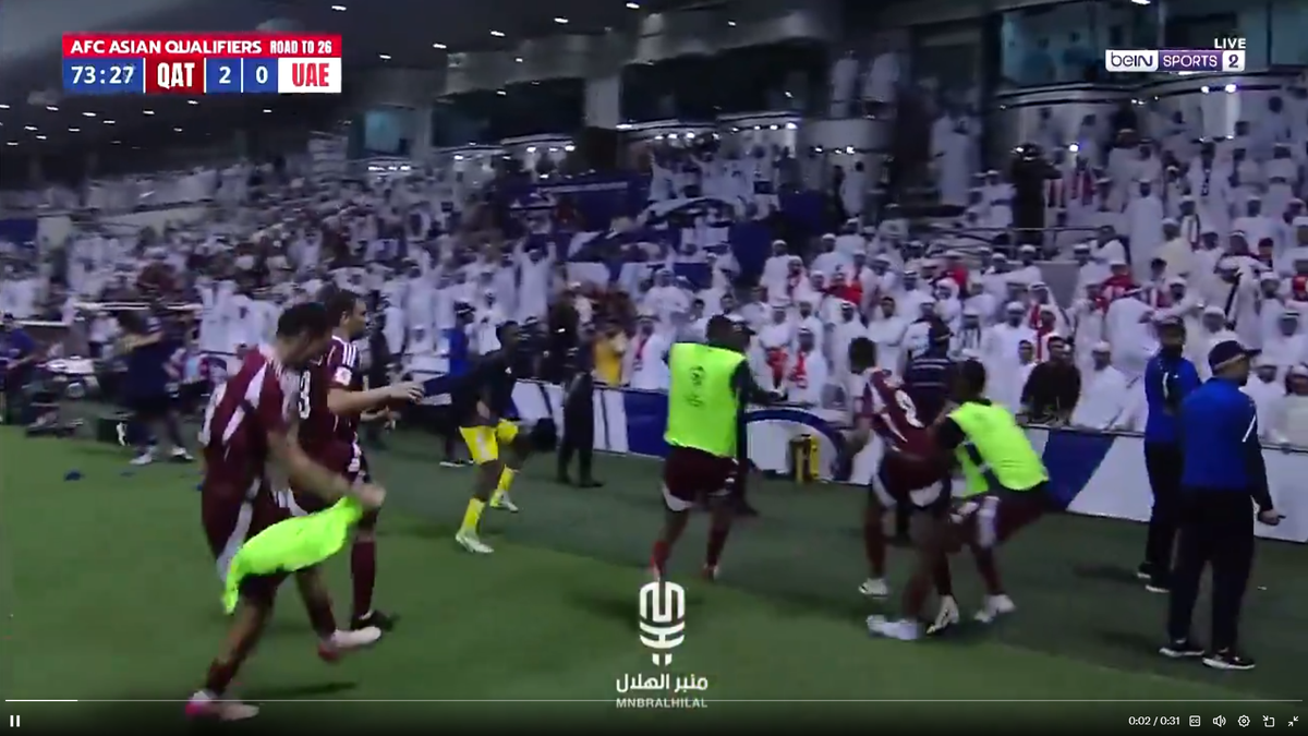 Incidente în timpul meciului Qatar - Emiratele Arabe Unite