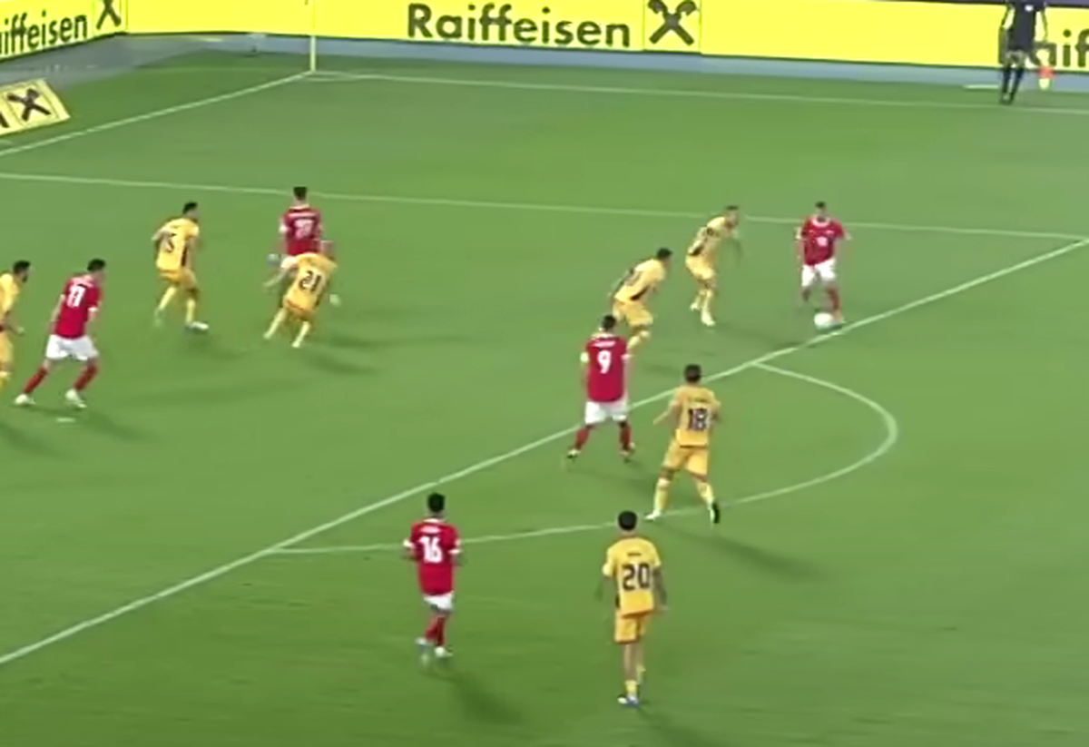 Sabitzer, gol în Austria - România 2-1, 07.06.2025 // foto: Antena 1