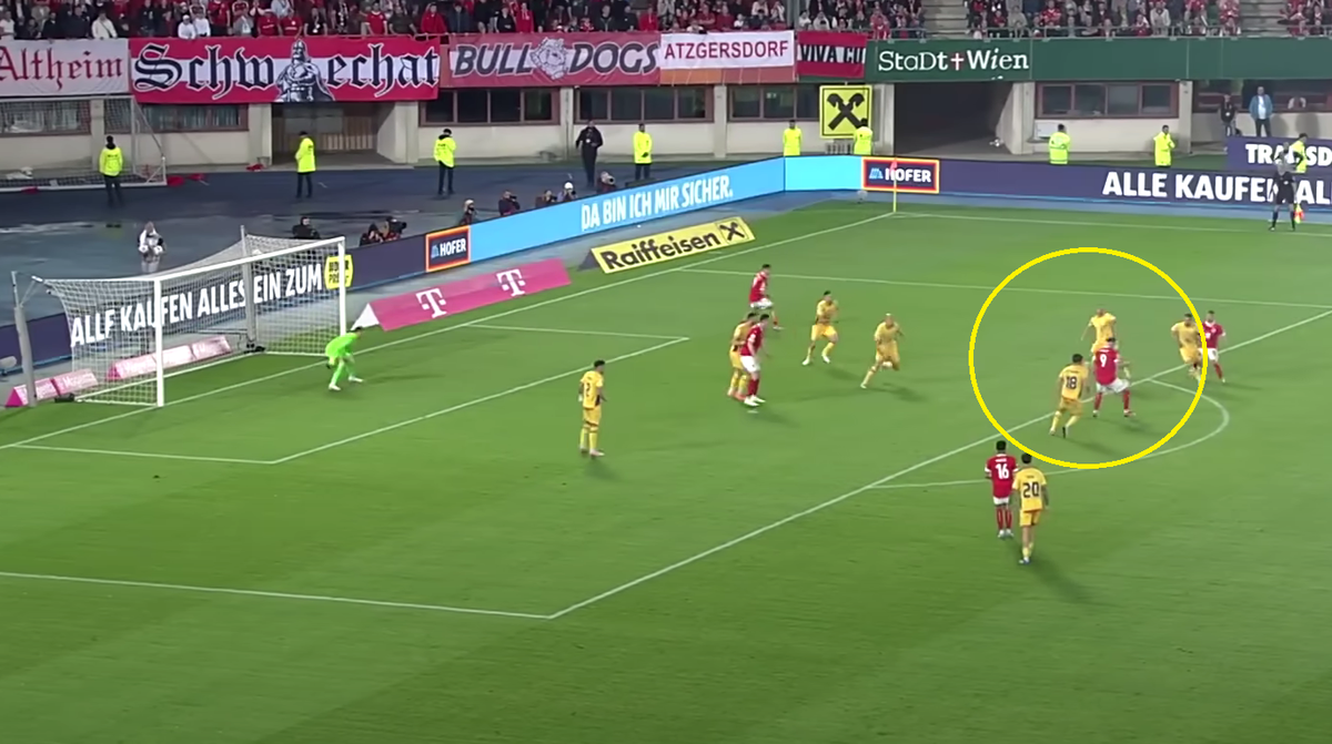 Sabitzer, gol în Austria - România 2-1, 07.06.2025 // foto: Antena 1