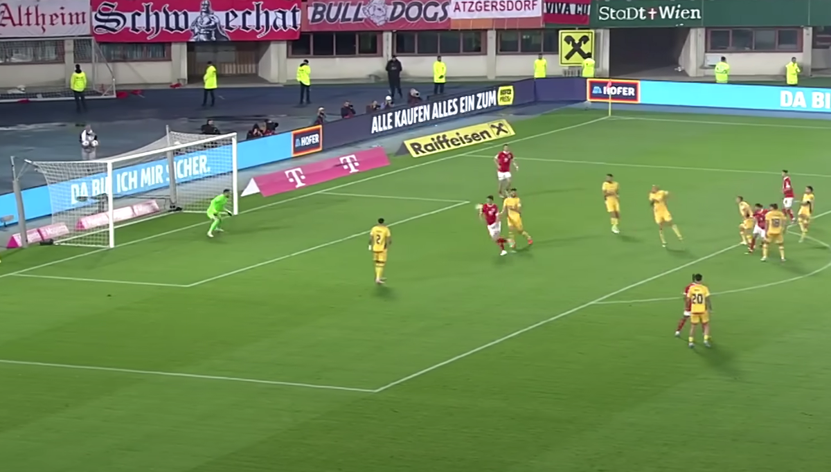 Sabitzer, gol în Austria - România 2-1, 07.06.2025 // foto: Antena 1