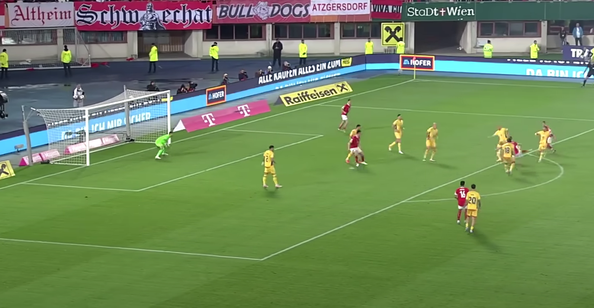 Sabitzer, gol în Austria - România 2-1, 07.06.2025 // foto: Antena 1