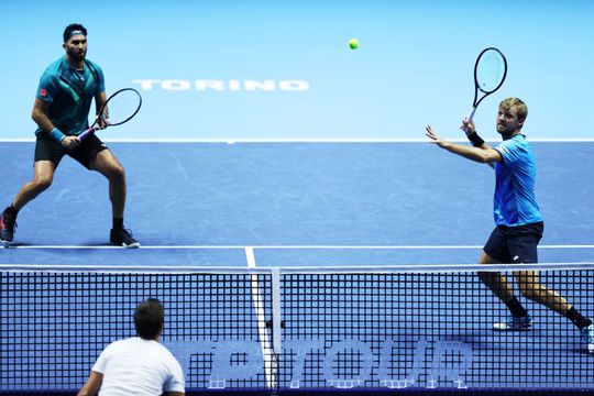 Horia Tecău și Kevin Krawietz în timpul meciului de azi de la Torino Foto Guliver/GettyImages