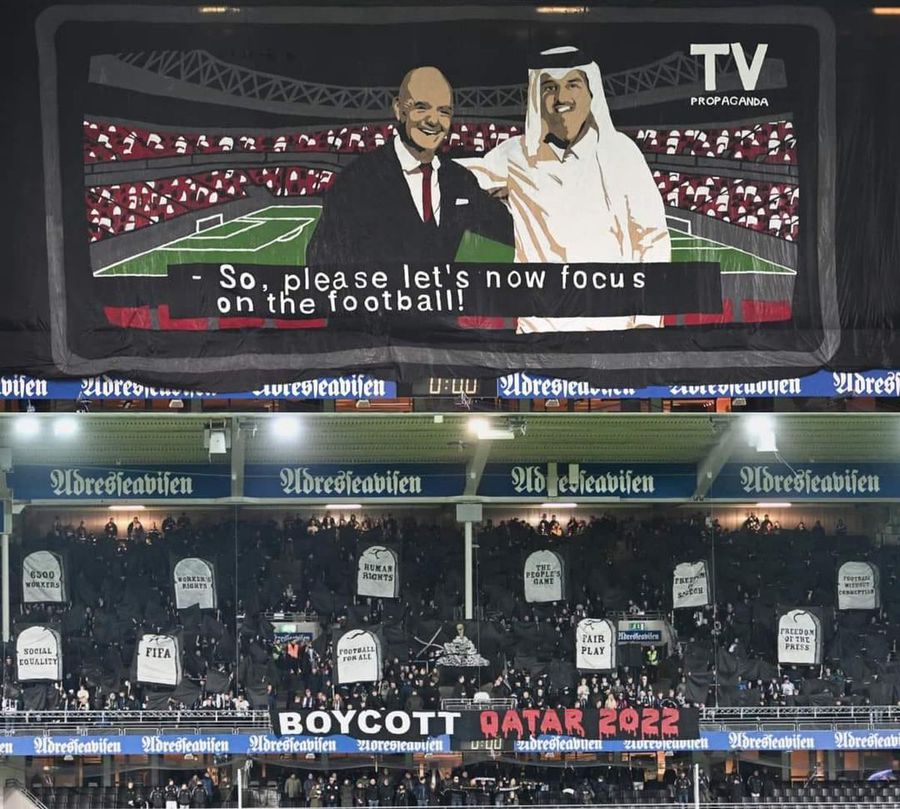 Scenografie de impact la un meci din Norvegia » Cum au ales fanii să protesteze împotriva Campionatului Mondial din Qatar: cruci și un mesaj fără echivoc