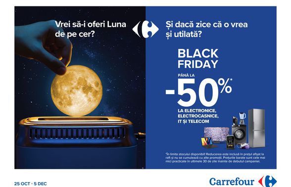 Ce poți cumpăra cu buget redus de Black Friday la Carrefour: electronice și electrocasnice la prețuri mai mici și cu 50%