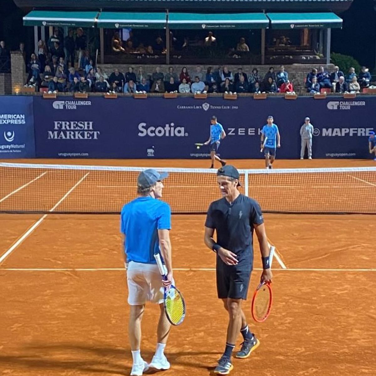 Diego Forlan la primul meci de tenis profesionist