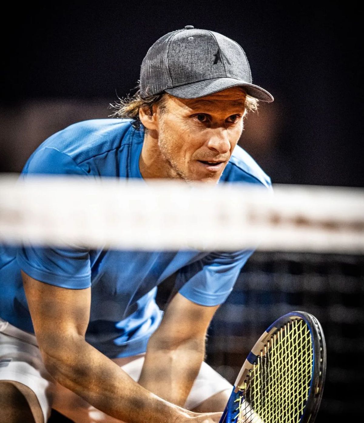 Diego Forlan la primul meci de tenis profesionist