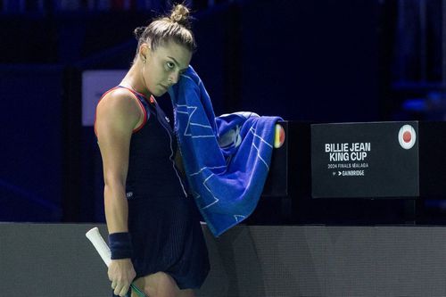 Jaqueline Cristian în meciul al doilea contra Japoniei la BJK Cup Finals Foto: Imago