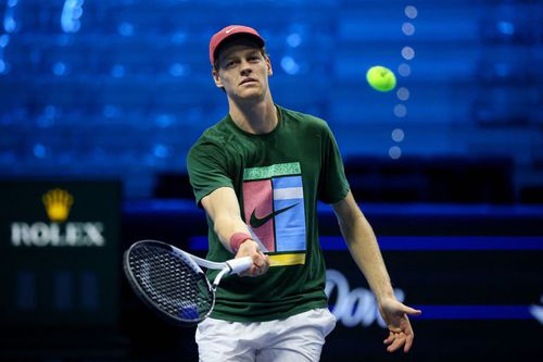Jannik Sinner la antrenamentul cu Gabriele Piraino la ATP Finals Foto: Imago Images