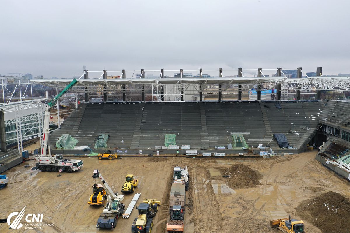 FOTO Noi imagini de la stadionul Rapid! Acoperișul este aproape finalizat