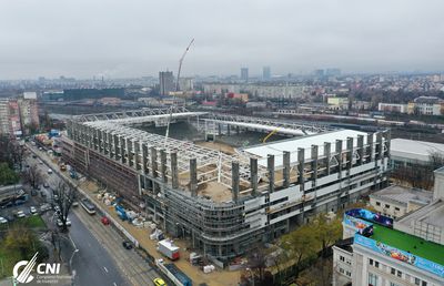 FOTO Noi imagini de la stadionul Rapid! Acoperișul este aproape finalizat