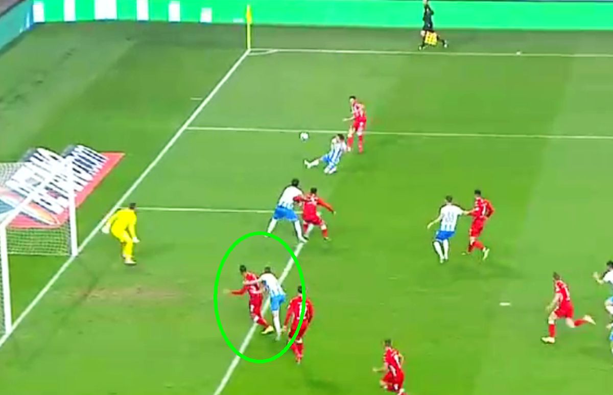 CSU Craiova - UTA, fault Bancu / FOTO: Captură TV @Digi Sport 1