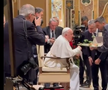 Neluțu Varga şi Pietro Chiodi, vizită privată la Papa Francisc. Foto: captură Fanatik