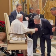 Neluțu Varga şi Pietro Chiodi, vizită privată la Papa Francisc. Foto: captură Fanatik