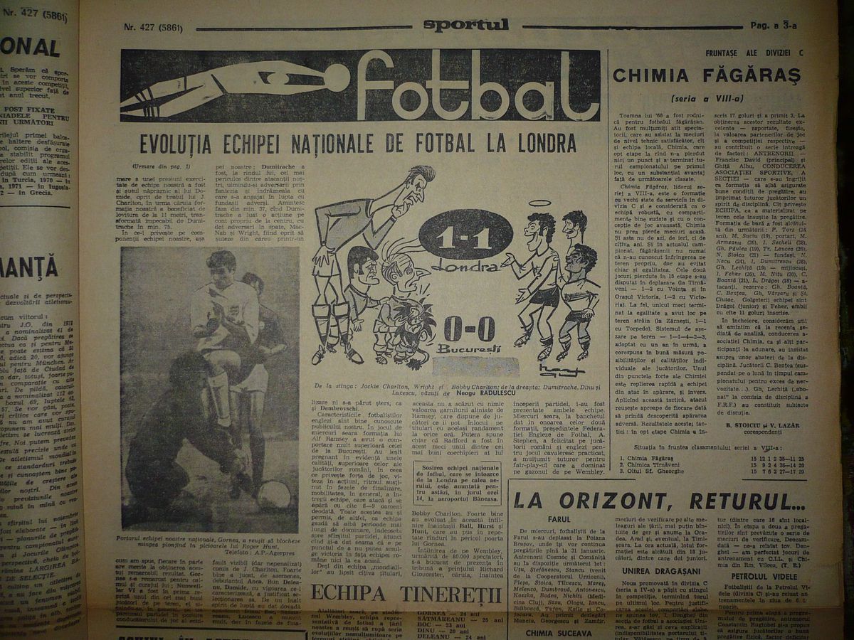 RETRO GSP. 52 de ani de la Anglia - România 1-1 » Și de la debutul celui care a refuzat Dinamo, Steaua și Rapid pentru a nu-și trăda unica dragoste