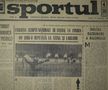 Prima pagină din „Sportul”
