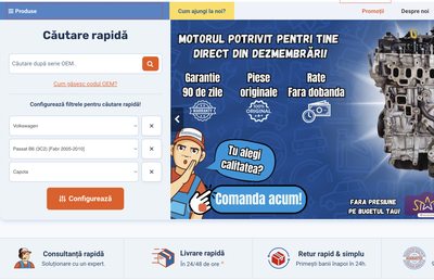 Interfata noua, produse si mai multe, dezmembrari de calitate