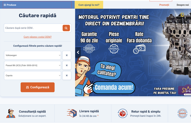 Interfata noua, produse si mai multe, dezmembrari de calitate
