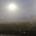 Cu câteva momente înainte de startul meciului FC Botoșani - Gaz Metan, în Moldova a pornit o furtună de zăpadă violentă!