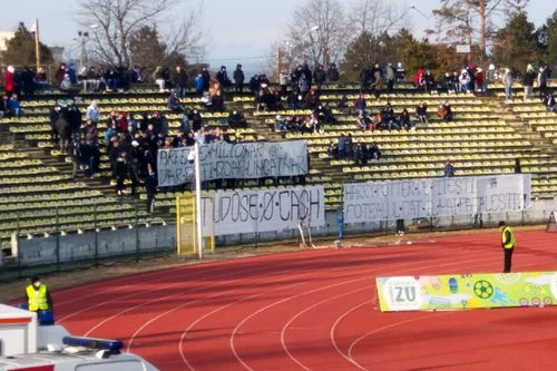 Suporterii lui FC Argeș au protestat la ultimul meci / Sursă foto: Facebook@ Madalin Protopopescu