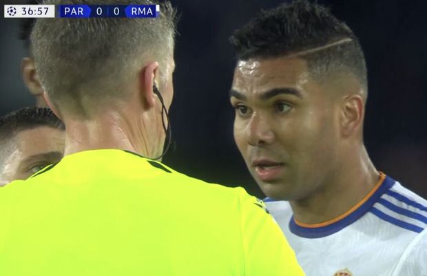 Nervi în PSG - Real Madrid » Casemiro i-a pus mâna în gât unui adversar! Ratează meciul decisiv